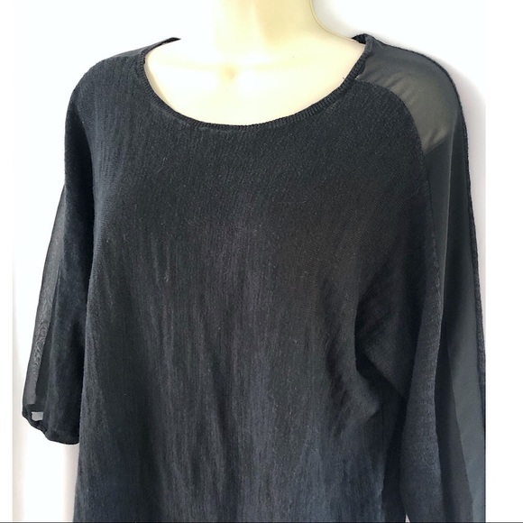 Moth Anthropologie Sabine Black Gauze Top … - Picture 3 of 8